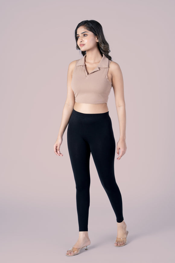 SlimFlow™ Black Ankle Length Leggings