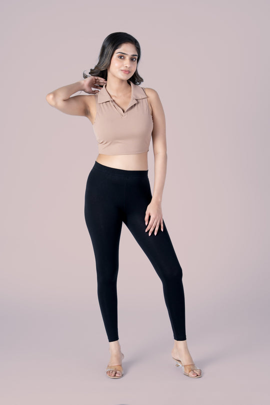 SlimFlow™ Black Ankle Length Leggings