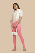 SlimFlow™ Baby Pink Ankle Length Leggings - Product Image