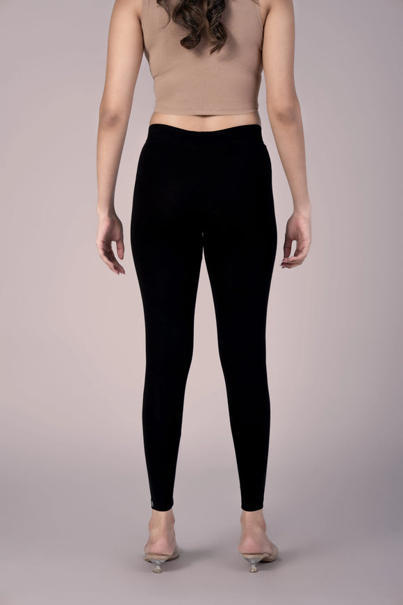 SlimFlow™ Black Ankle Length Leggings - Product Image