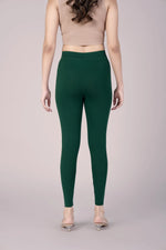SlimFlow™ Bottle Green Ankle Length Leggings - Product Image