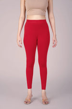 SlimFlow™ Candy Red Ankle Length Leggings - Product Image