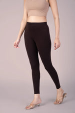 SlimFlow™ Coffee Ankle Length Leggings - Product Image