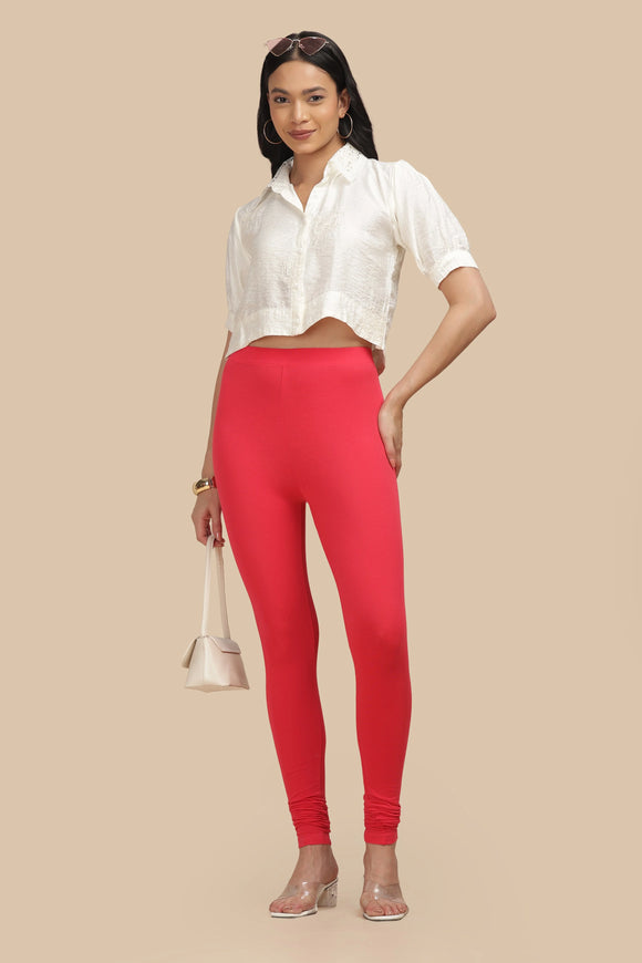 SlimFlow™ Coral Churidar Leggings - Product Image