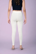 SlimFlow™ Cream Ankle Length Leggings - Product Image