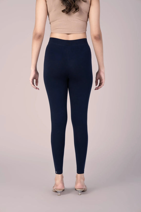 SlimFlow™ Dark Navy Ankle Length Leggings - Product Image