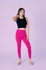 SlimFlow™ Fuchsia Ankle Length Leggings - Product Image
