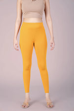 SlimFlow™ Golden Yellow Ankle Length Leggings - Product Image