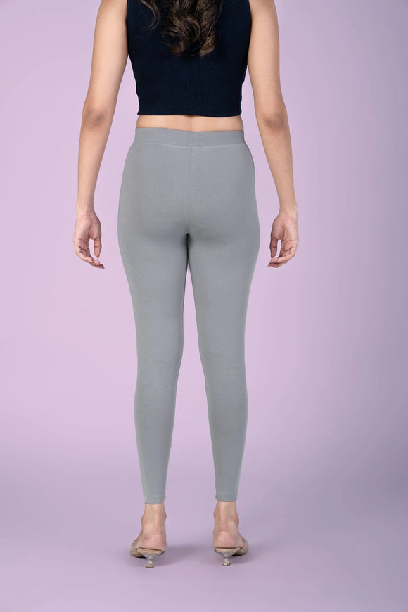 SlimFlow™ Grey Ankle Length Leggings - Product Image