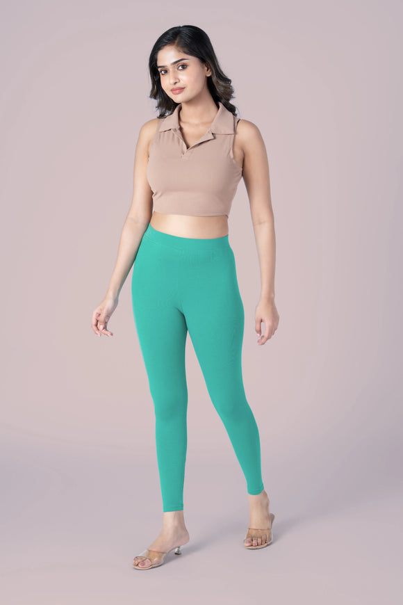 SlimFlow™ Mint Ankle Length Leggings - Product Image