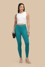 SlimFlow™ Persian Green Ankle Length Leggings - Product Image