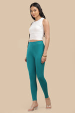 SlimFlow™ Persian Green Ankle Length Leggings - Product Image