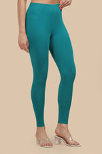 SlimFlow™ Persian Green Ankle Length Leggings - Product Image