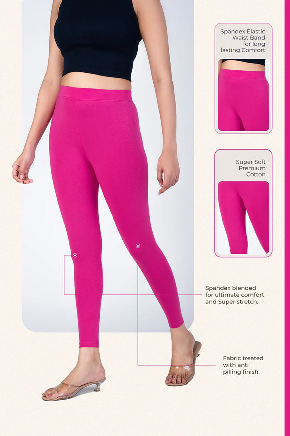 SlimFlow™ Red Ankle Length Leggings - Product Image