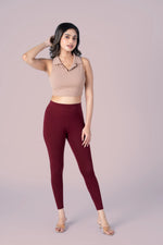 SlimFlow™ Rose Wood Ankle Length Leggings - Product Image