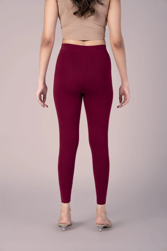 SlimFlow™ Rose Wood Ankle Length Leggings - Product Image