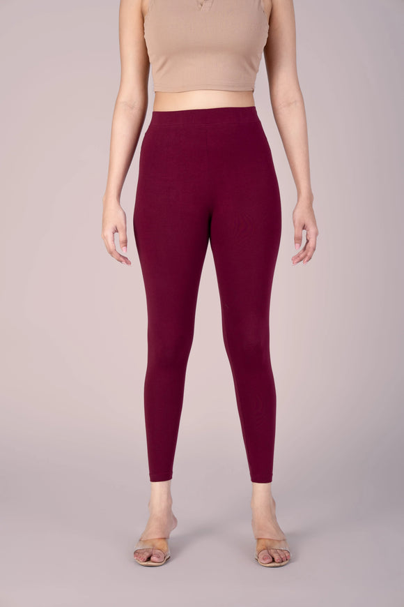 SlimFlow™ Rose Wood Ankle Length Leggings - Product Image