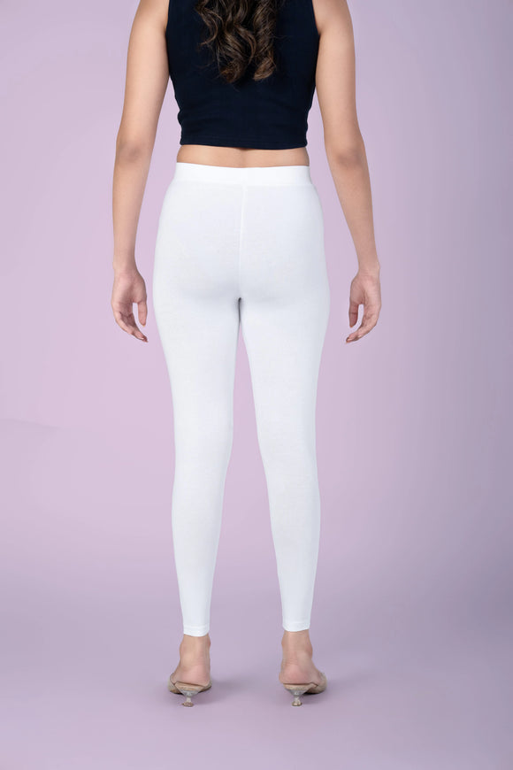 SlimFlow™ White Ankle Length Leggings - Product Image
